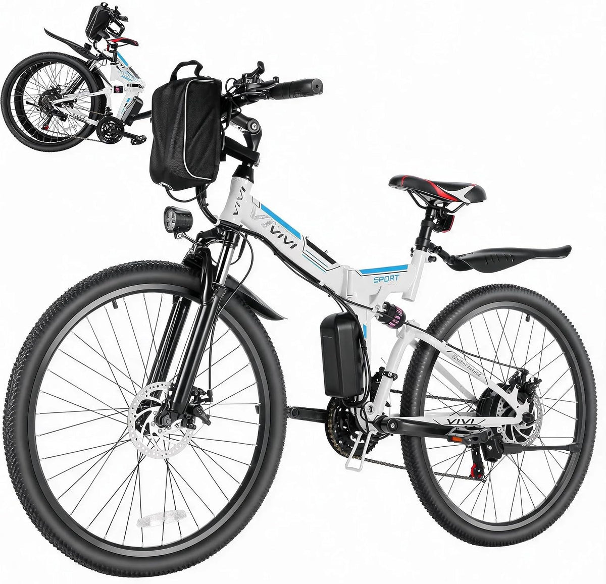 M026TGB Electric Bike 26" Electric Bike for Adults, 500W (Peak 1000W Motor Folding Electric Mountain Bike, 48V Removable Battery Ebike, 21 Speed Ebike, up to 50 Miles