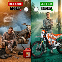 Electric Dirt Bike Built for Off-Road Adventures, Motocross Components, All-Terrain Performance, Premium Build — Before & After