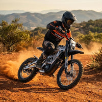 Electric Dirt Bike Built for Off-Road Adventures, Motocross Components, All-Terrain Performance, Premium Build — Lifestyle