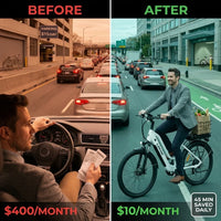 Loeook 26" Step-Thru Electric Bike – 48V, 50-Mile Range — Before & After