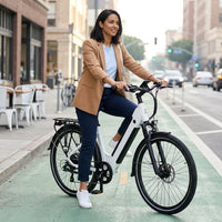 Loeook 26" Step-Thru Electric Bike – 48V, 50-Mile Range — Lifestyle