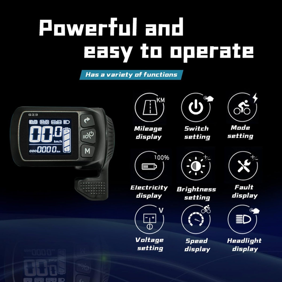 24V 36V 48V Ebike Controller Kit 500W Brushless Controller and LCD Display | 25A Brushless Motor Controller for Ebike, Electric Scooter Controller Replacement or Upgrade, Hall E Bike Speed Controller — product view 4