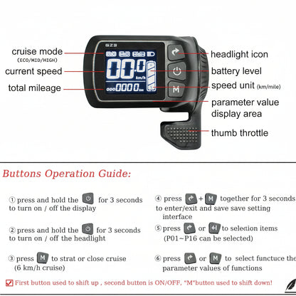 24V 36V 48V Ebike Controller Kit 500W Brushless Controller and LCD Display | 25A Brushless Motor Controller for Ebike, Electric Scooter Controller Replacement or Upgrade, Hall E Bike Speed Controller — product view 5