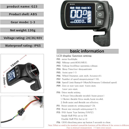 24V 36V 48V Ebike Controller Kit 500W Brushless Controller and LCD Display | 25A Brushless Motor Controller for Ebike, Electric Scooter Controller Replacement or Upgrade, Hall E Bike Speed Controller — product view 6