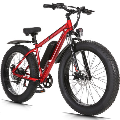 Elifine 26" Fat Tire Electric Mountain Bike 48V 500W