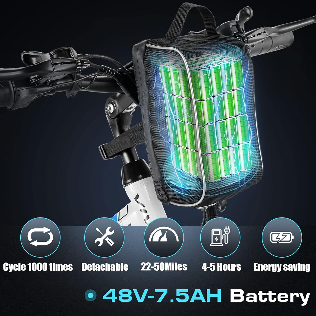 M026TGB Electric Bike 26" Electric Bike for Adults, 500W (Peak 1000W Motor Folding Electric Mountain Bike, 48V Removable Battery Ebike, 21 Speed Ebike, up to 50 Miles