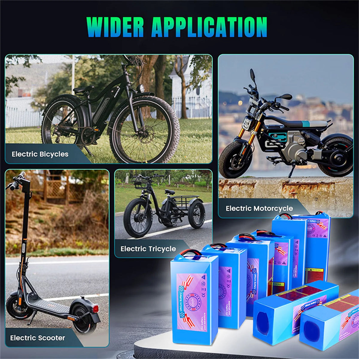 48V 8Ah Ebike Battery 48V Lithium Battery 30A BMS with Charger 48V Battery for 750W Electric Bike Motorcycle — product view 6