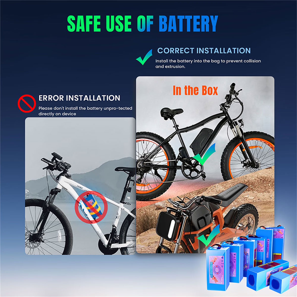 48V 8Ah Ebike Battery 48V Lithium Battery 30A BMS with Charger 48V Battery for 750W Electric Bike Motorcycle — product view 7