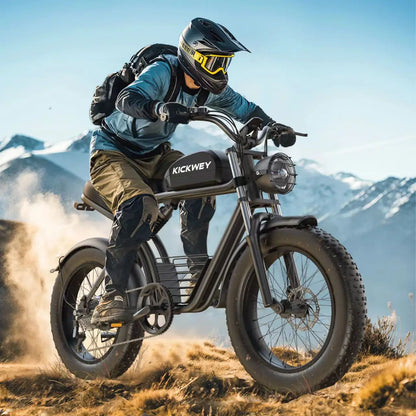 Kickwey K7 Electric bike 1500W Motor 48V 23AH Adult Electric bicycle 20 Inch Fat Tire 32MPH 7-Speed Mountain electric bike
