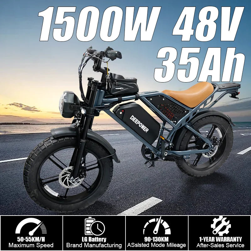 QS7 electric bicycle 1500W brushless motor 60Ah performance E-bike battery single rider off-road motorcycle performance