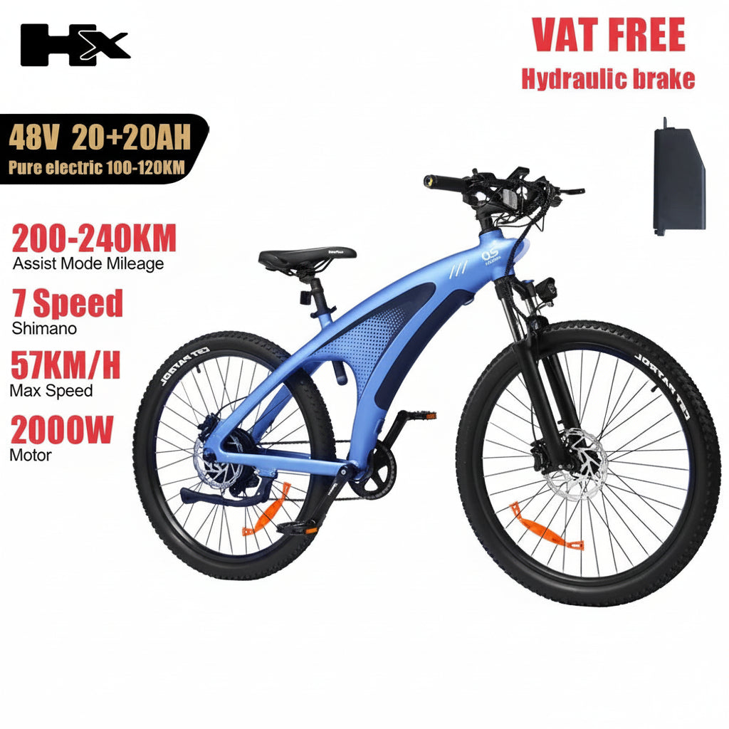 HX Q5 Ebike 2000W Adults Electric Bike 85Nm 57KM/H Electric Bicycle 27.5*2.25 Inch Removable battery Electric Mountain Bike