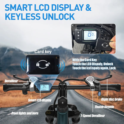 Adults Electric Bicycle, 26" 24" Electric Mountain Bike with 36V Battery Peak 500W Motor,21 Speed Ebike Electric Bike for Adults