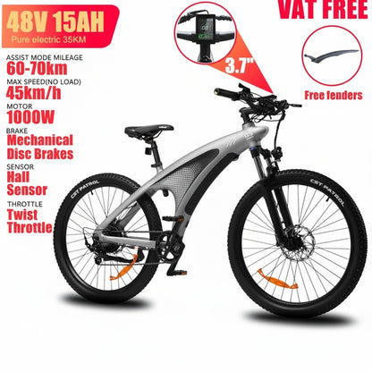 HUANCI Q5 Electric Bike for Adults 2000W Off-road Tire E Bike 48V 20Ah Battery 60KM/H Electric Bicycle for Commuting Long Range