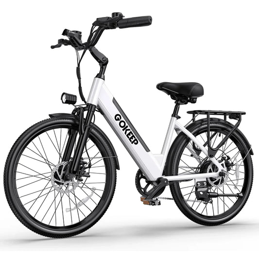 26-inch fashionable E-Bike, 7-speed variable speed adult electric bicycle, 600W brushless motor 48V-10.4ah battery electric mope