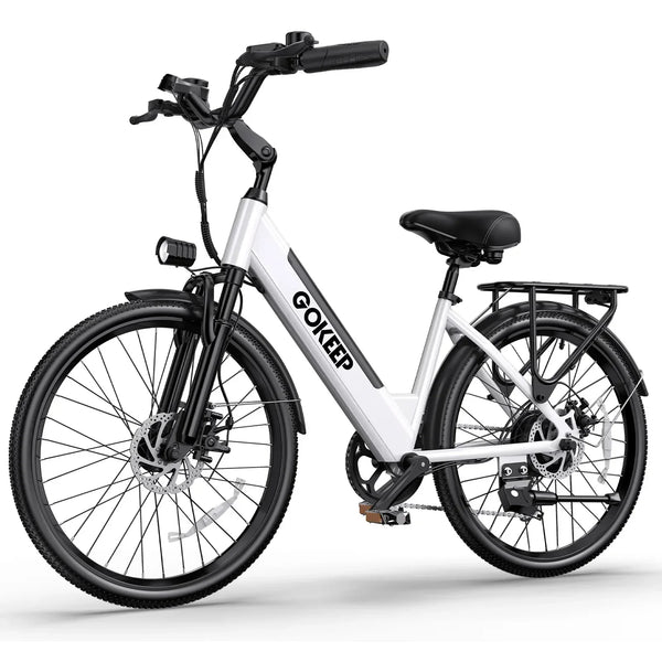 26-inch fashionable E-Bike, 7-speed variable speed adult electric bicycle, 600W brushless motor 48V-10.4ah battery electric mope