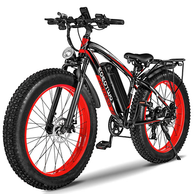 1500W Electric Bike 48V 15Ah Battery 26" 4.0 Fat Tire Ebike 34MPH High Speed Mountain Bicycle Off-Road Snow Bike for Adults
